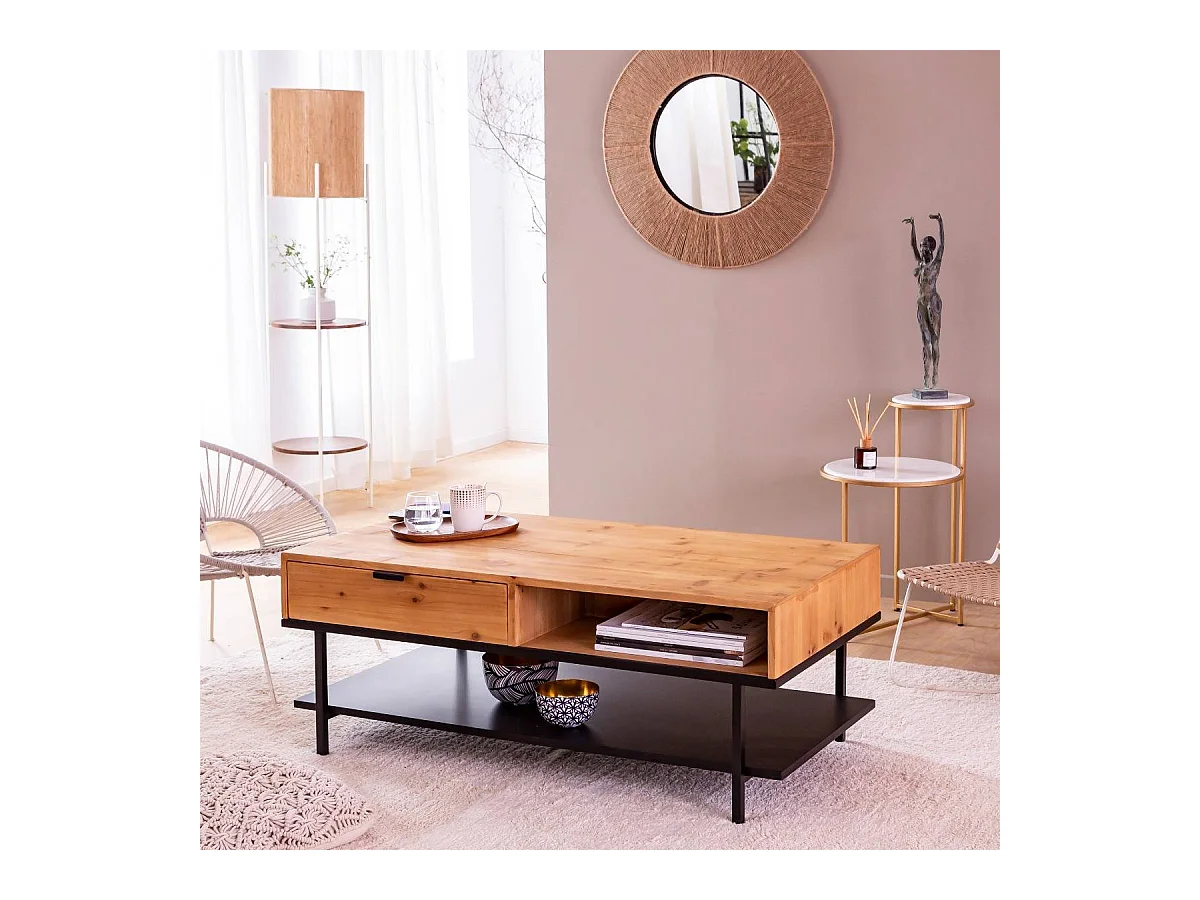 Table basse en bois de sapin Enola