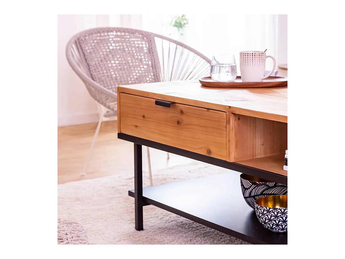 Table basse en bois de sapin Enola