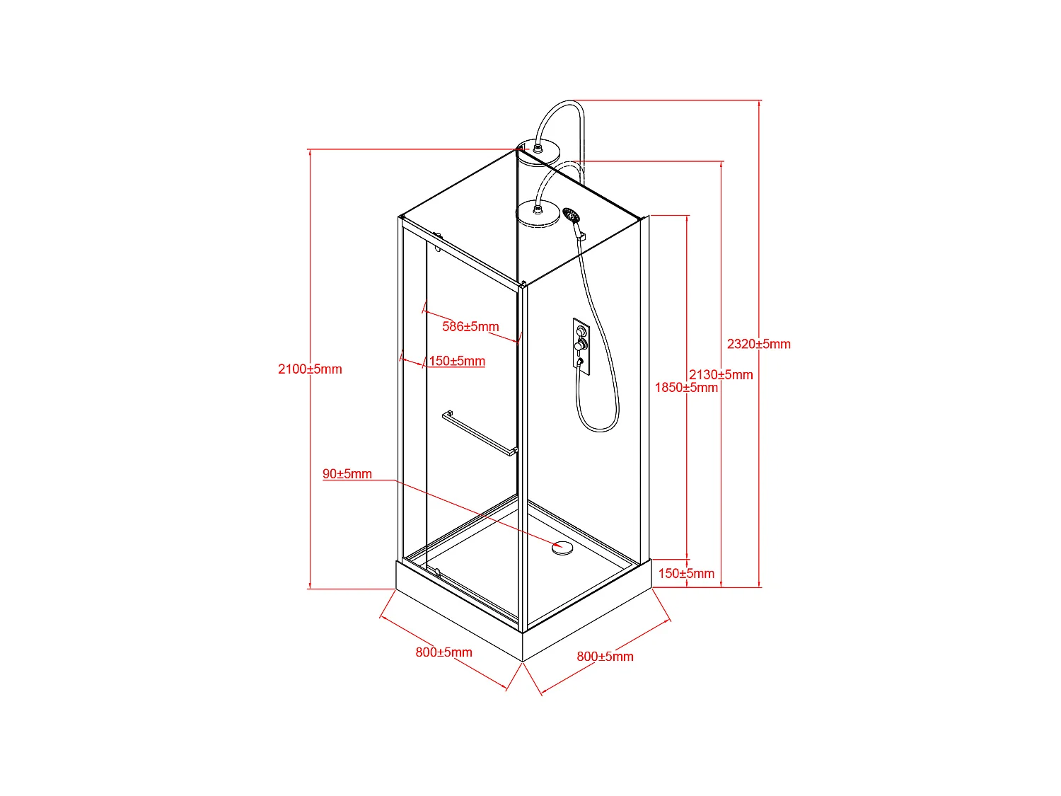 Cabine de douche installation réversible - SAVITO