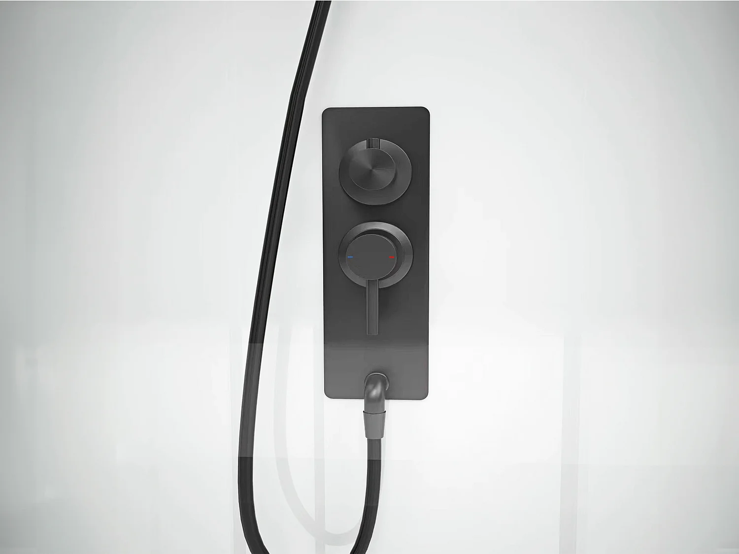 Cabine de duche instalação reversível, altura ajustável, preto fosco C80xL80xA213/232 cm - SAVITO