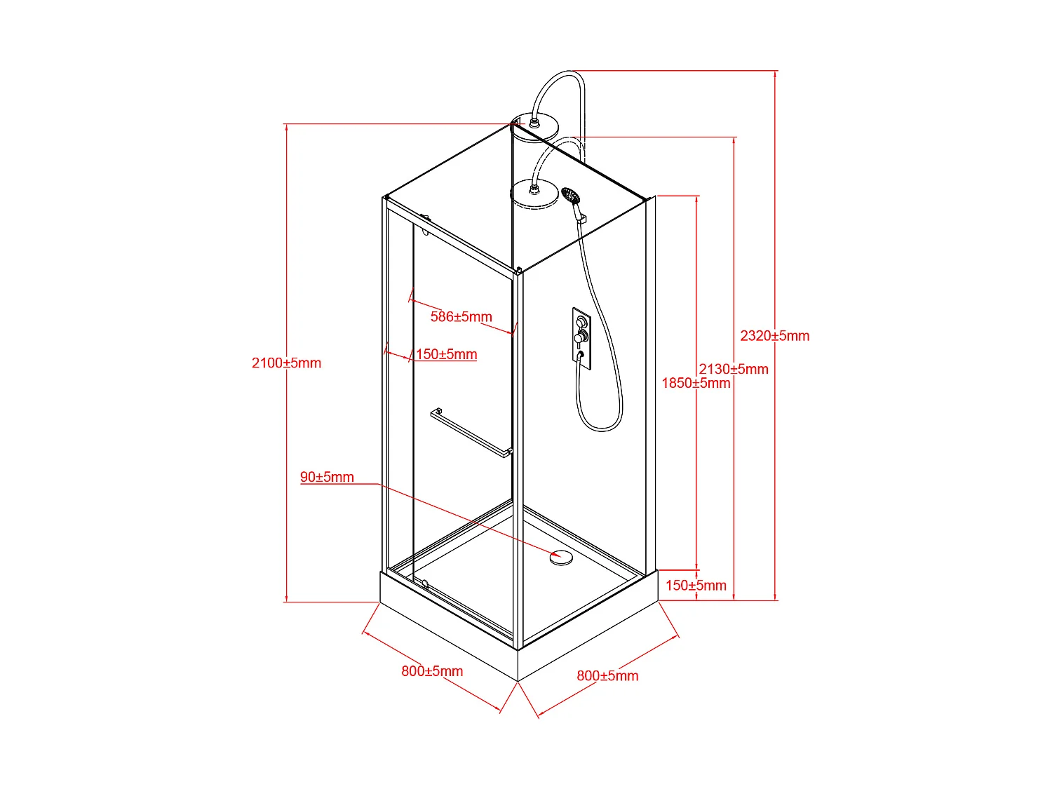 Cabine de douche installation réversible - SAVITO