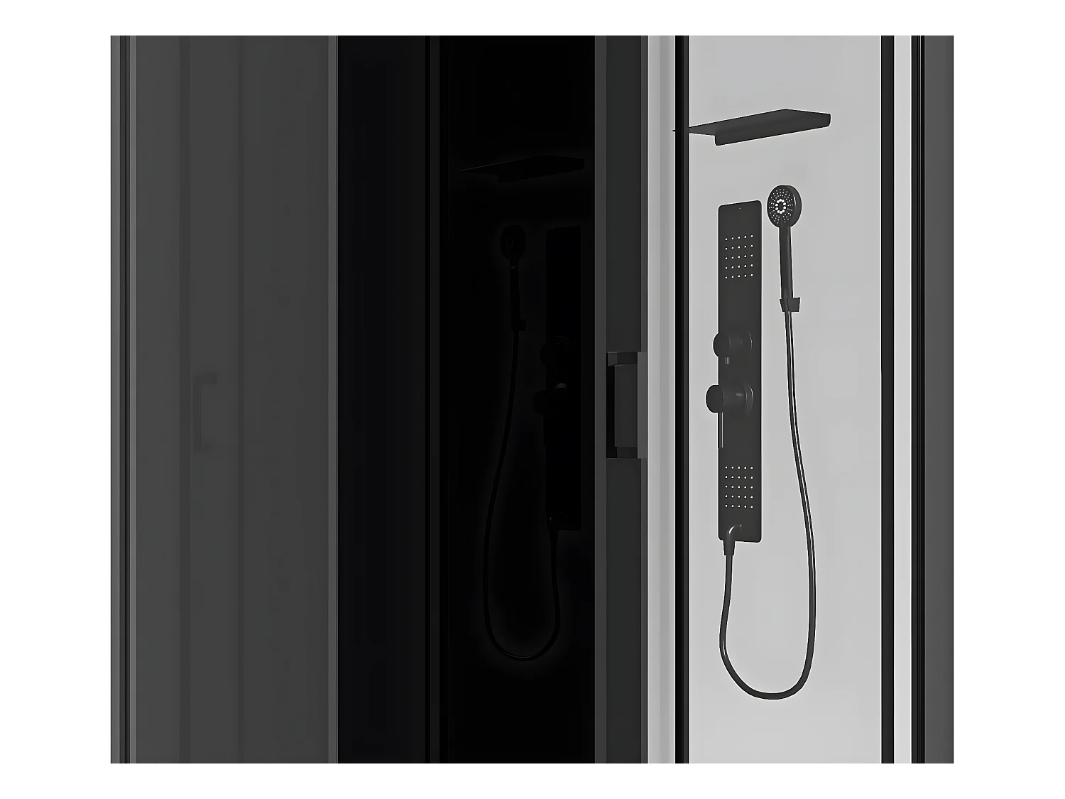 Cabina de ducha hidromasaje - Instalación reversible - Ancho 110 x 80 x Alt. 215 cm - FOMIRA