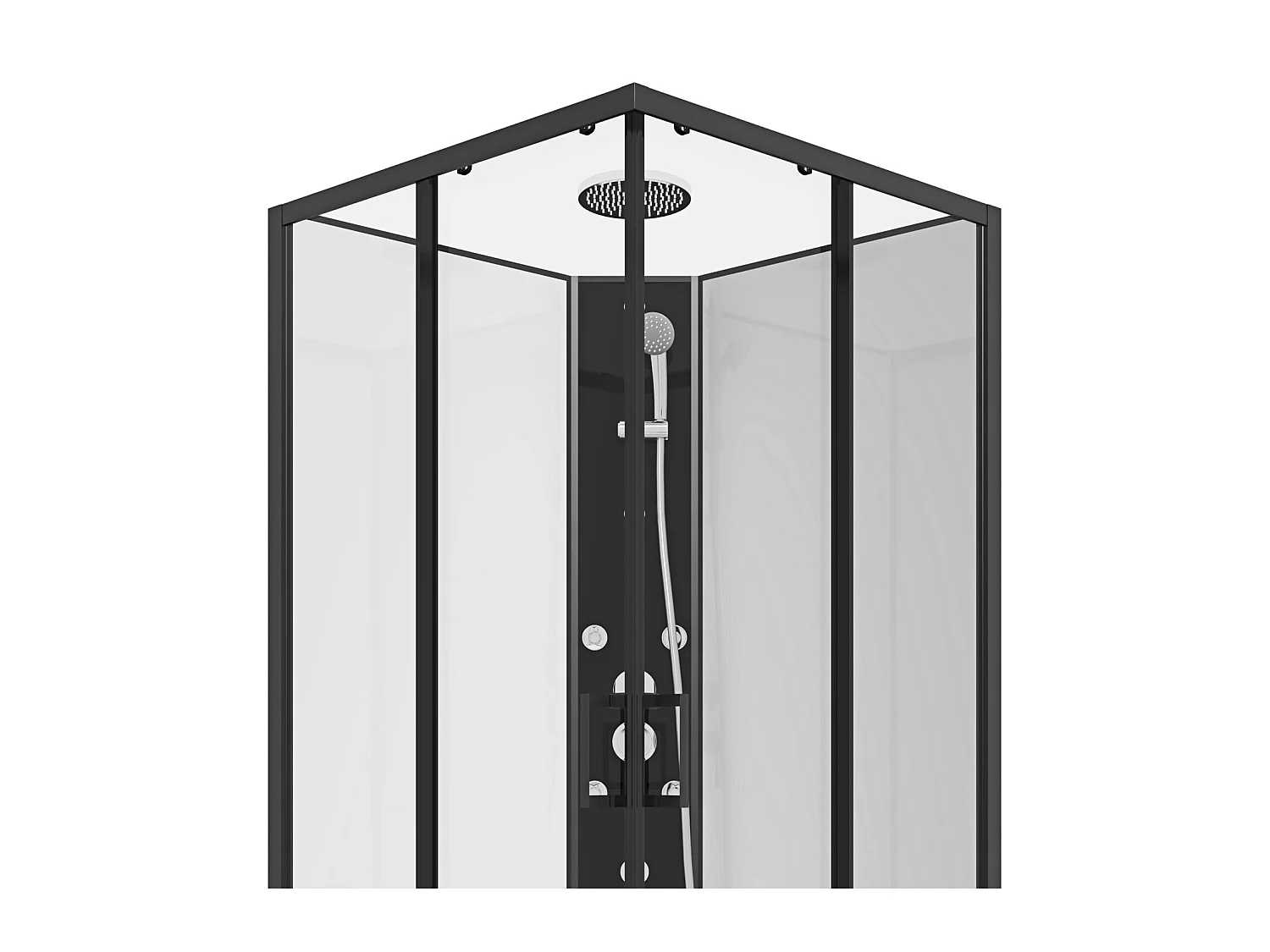 Cabine de duche de canto de hidromassagem C80 x L80 x A225 cm - KIVORA