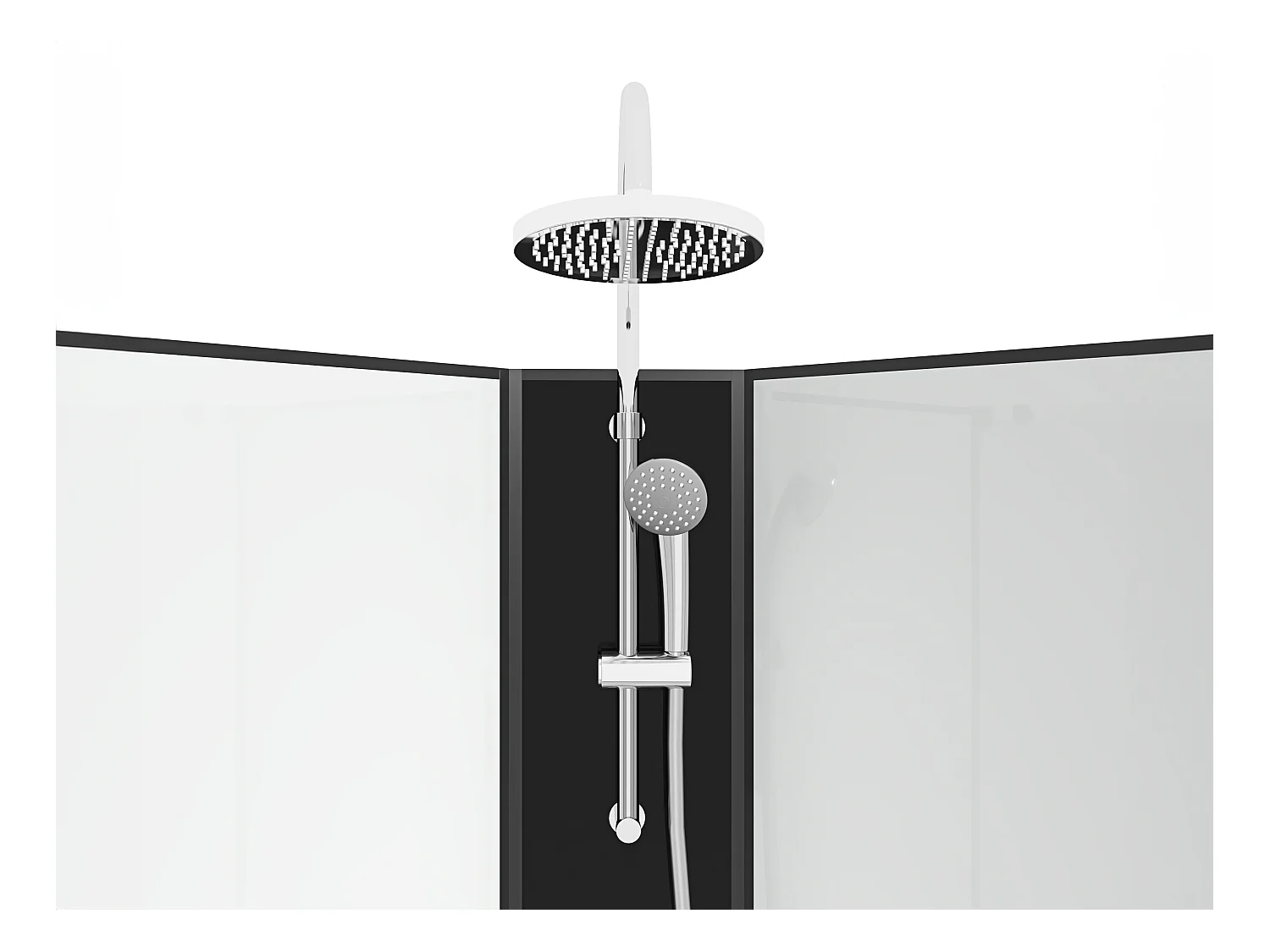 Cabine de duche de canto de hidromassagem C80 x L80 x A225 cm - KIVORA