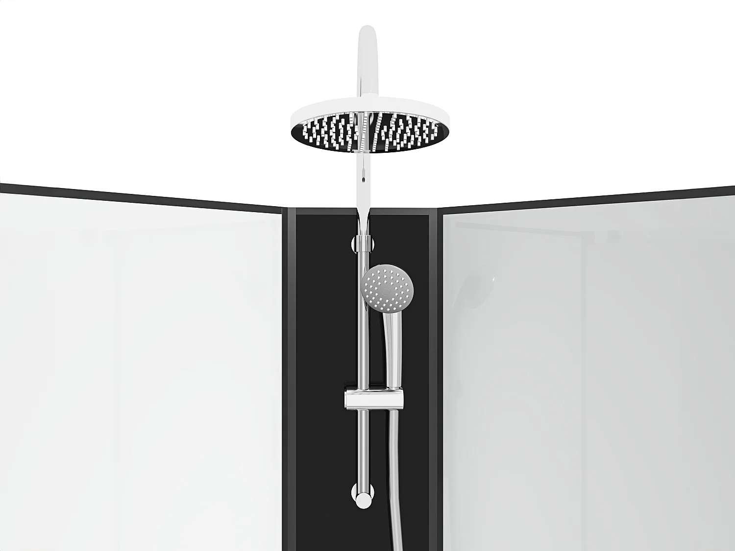 Hoekdouchecabine met massagefunctie - L80 x B80 x H225 cm - KIVORA