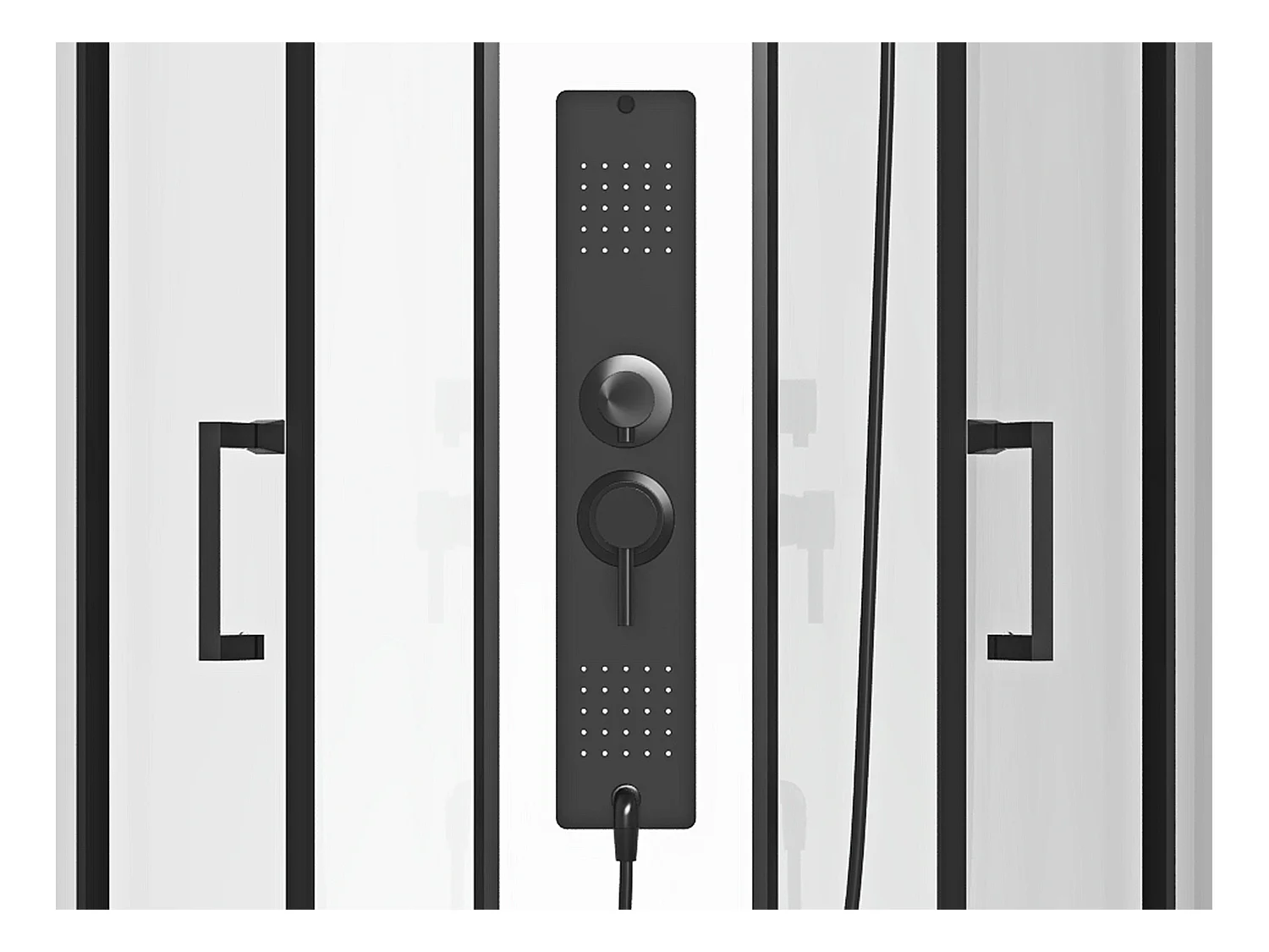 Kwartcirkelvormige douchecabine met massagestralen – L90 x B90 x H215 cm – SOLENA