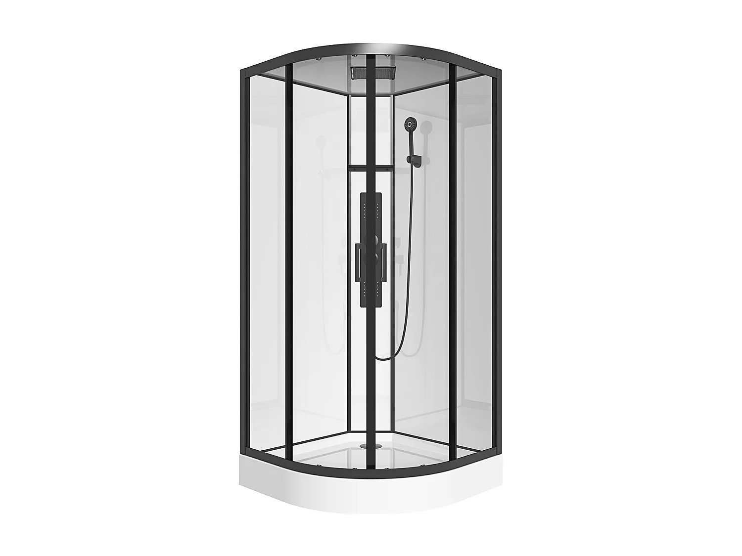 Cabine de duche de hidromassagem em quarto de círculo C90 x L90 x A215 cm - SOLENA