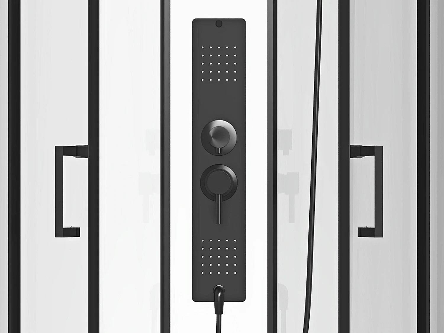 Cabine de duche de hidromassagem em quarto de círculo C90 x L90 x A215 cm - SOLENA