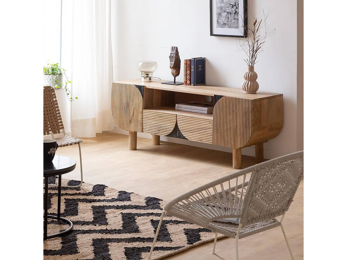 Meuble tv en bois de manguier Loëvan