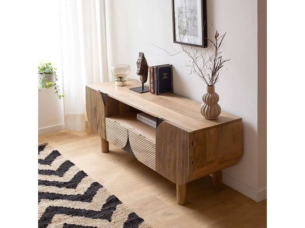 Meuble tv en bois de manguier Loëvan