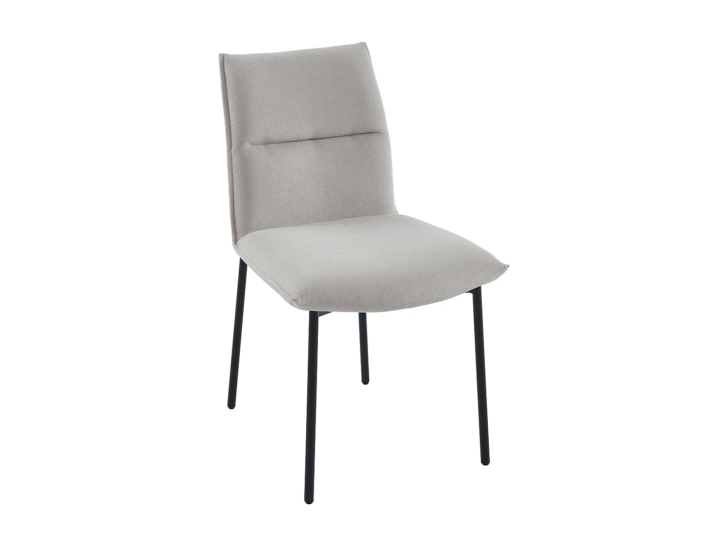Lot de 2 chaises en tissu et métal noir - Crème - ETIVAL