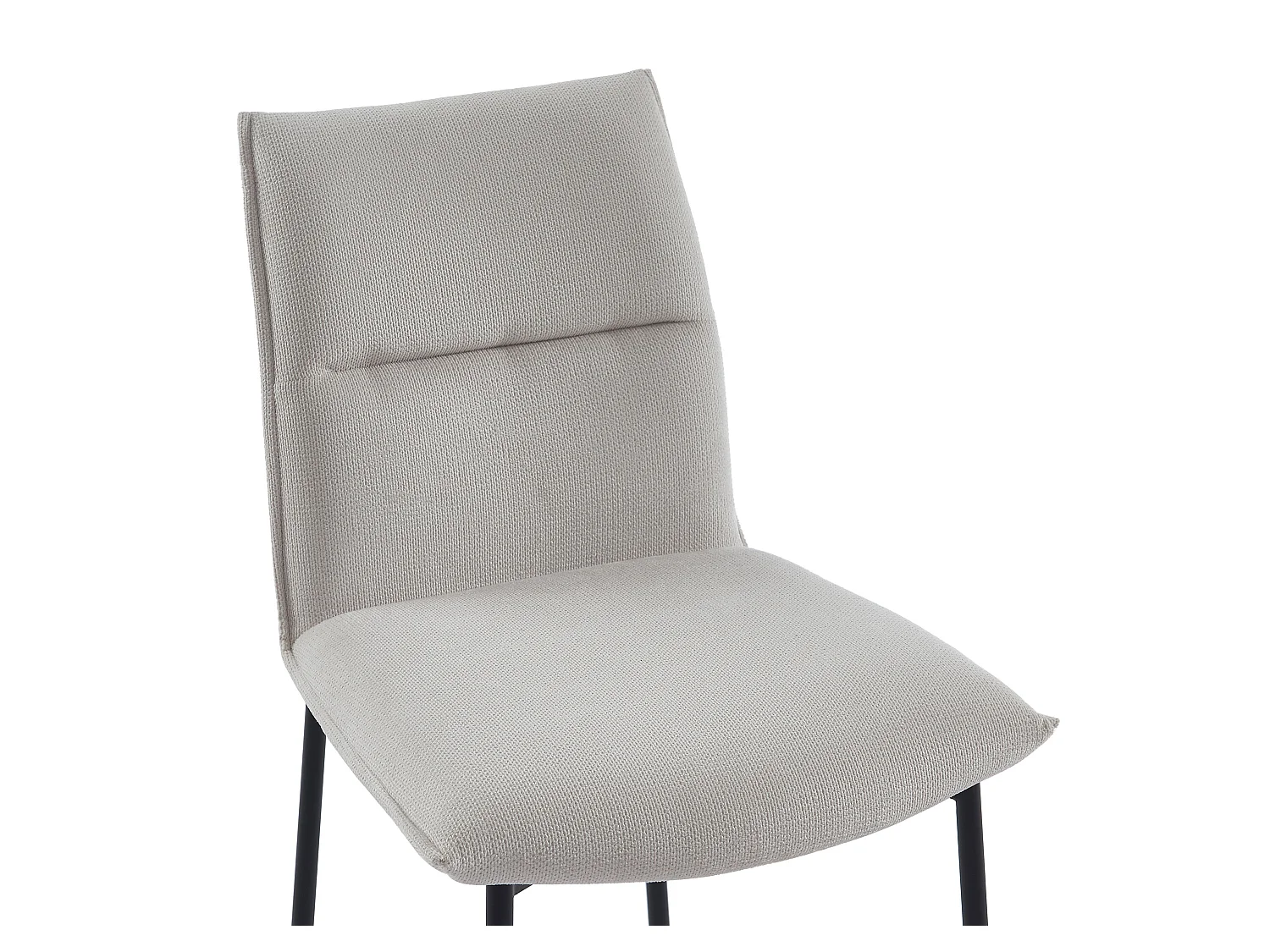 Lot de 2 chaises en tissu et métal noir - Crème - ETIVAL