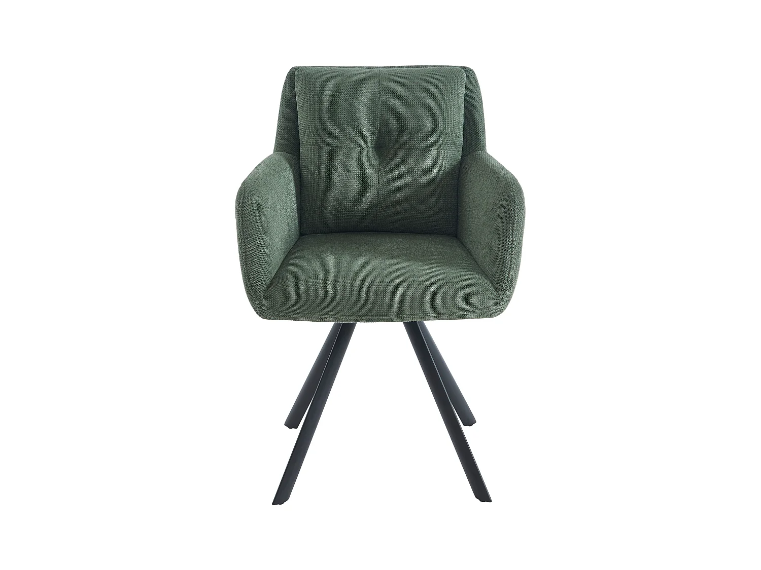 Sedia con braccioli in Tessuto e Metallo Nero Verde - Lotto di 2 - ZOLEVY