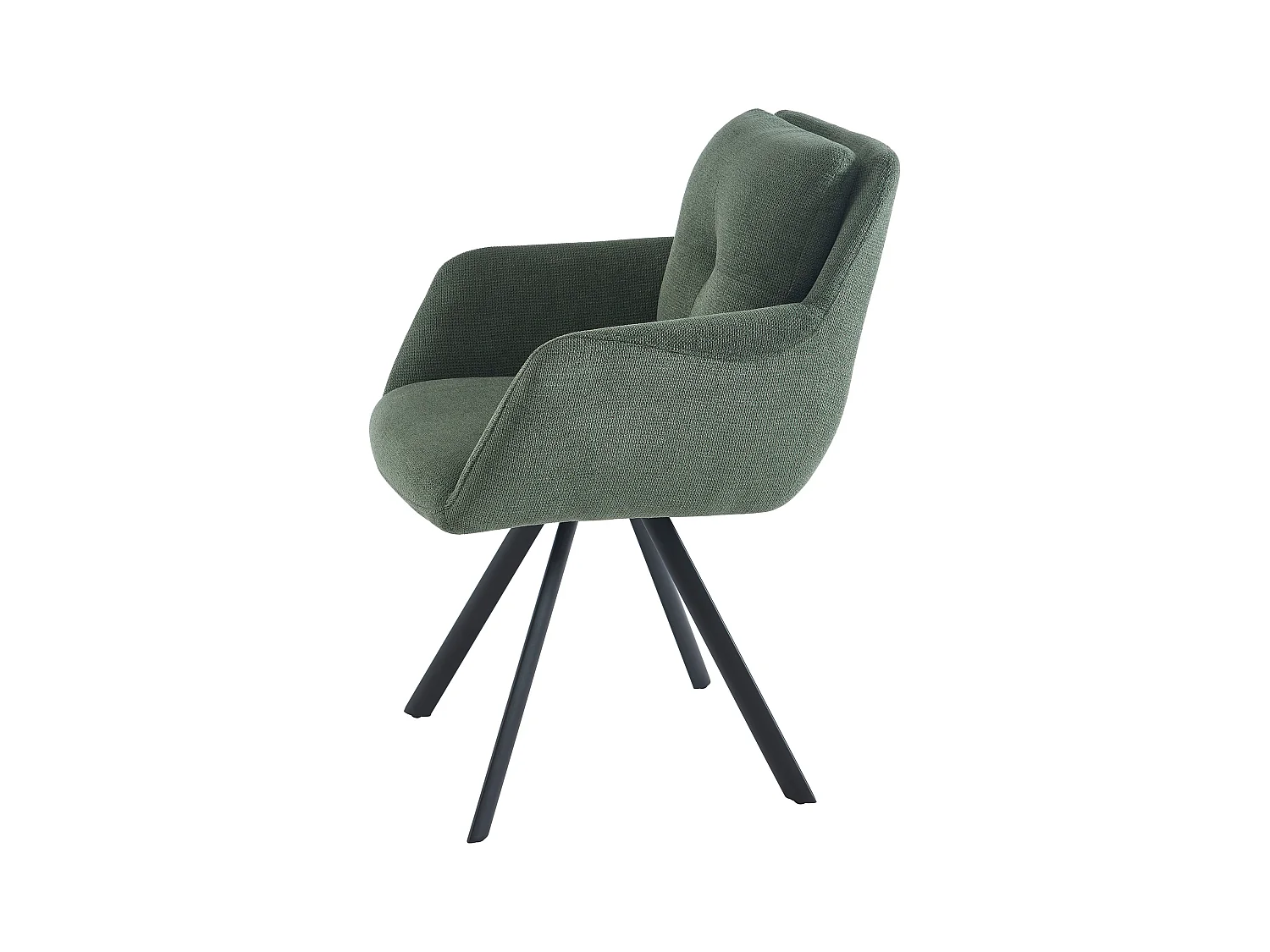 Sedia con braccioli in Tessuto e Metallo Nero Verde - Lotto di 2 - ZOLEVY