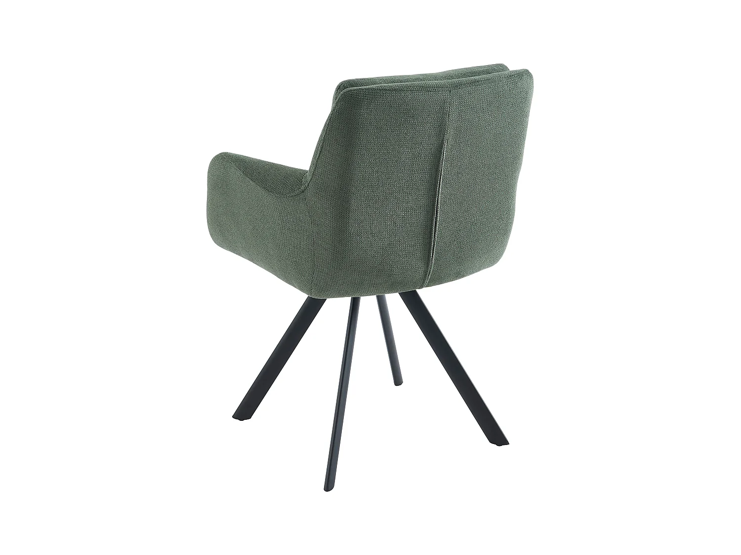 Sedia con braccioli in Tessuto e Metallo Nero Verde - Lotto di 2 - ZOLEVY