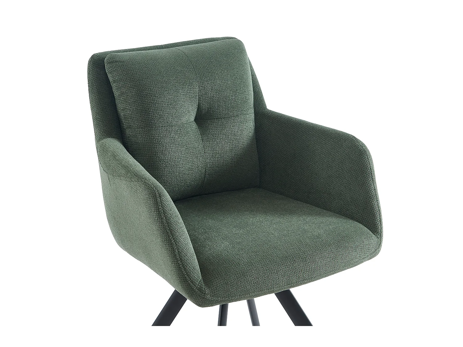 Sedia con braccioli in Tessuto e Metallo Nero Verde - Lotto di 2 - ZOLEVY