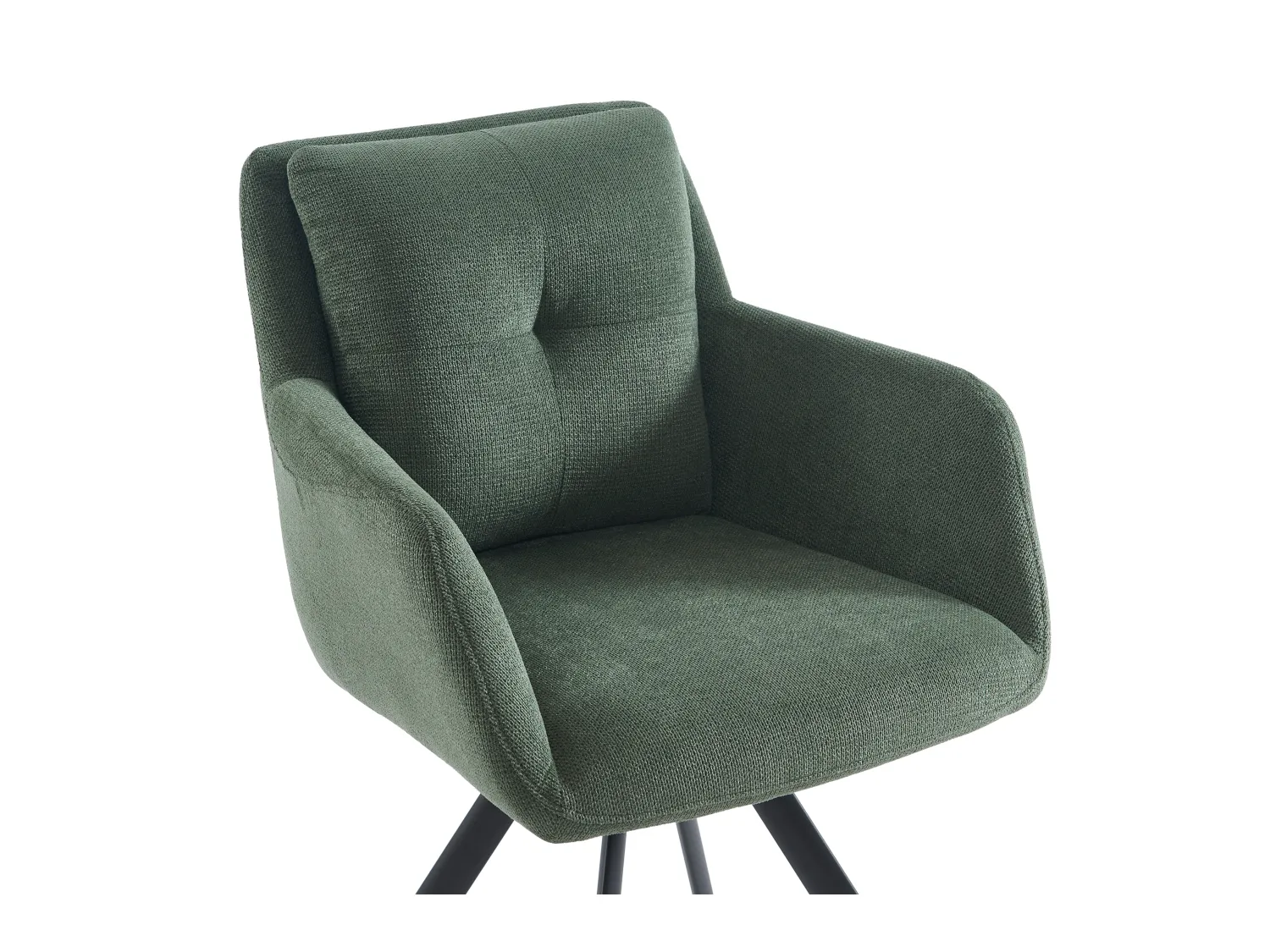 Lote de 2 sillas con reposabrazos de tela y metal negro - Verde - ZOLEVY