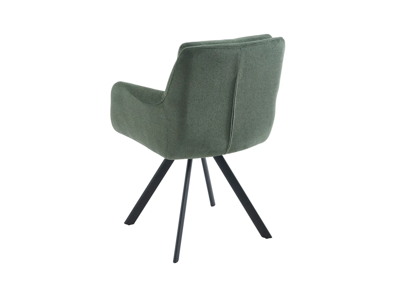 Lote de 2 sillas con reposabrazos de tela y metal negro - Verde - ZOLEVY