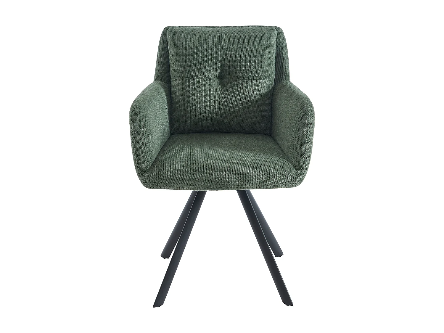 Lot de 2 chaises avec accoudoirs en tissu et métal noir - Kaki - ZOLEVY de Maison Céphy