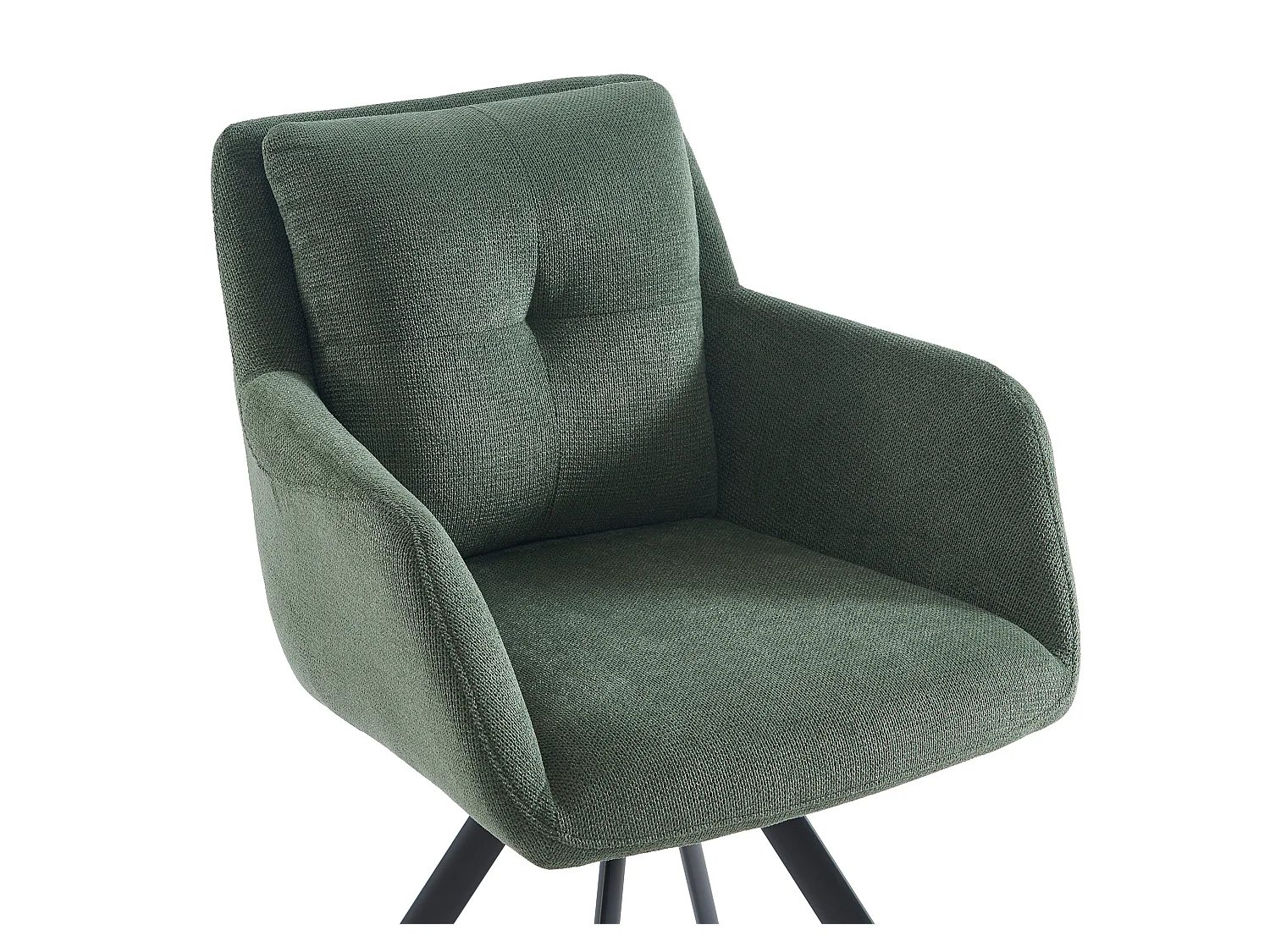 Lot de 2 chaises avec accoudoirs en tissu et métal noir - Kaki - ZOLEVY de Maison Céphy