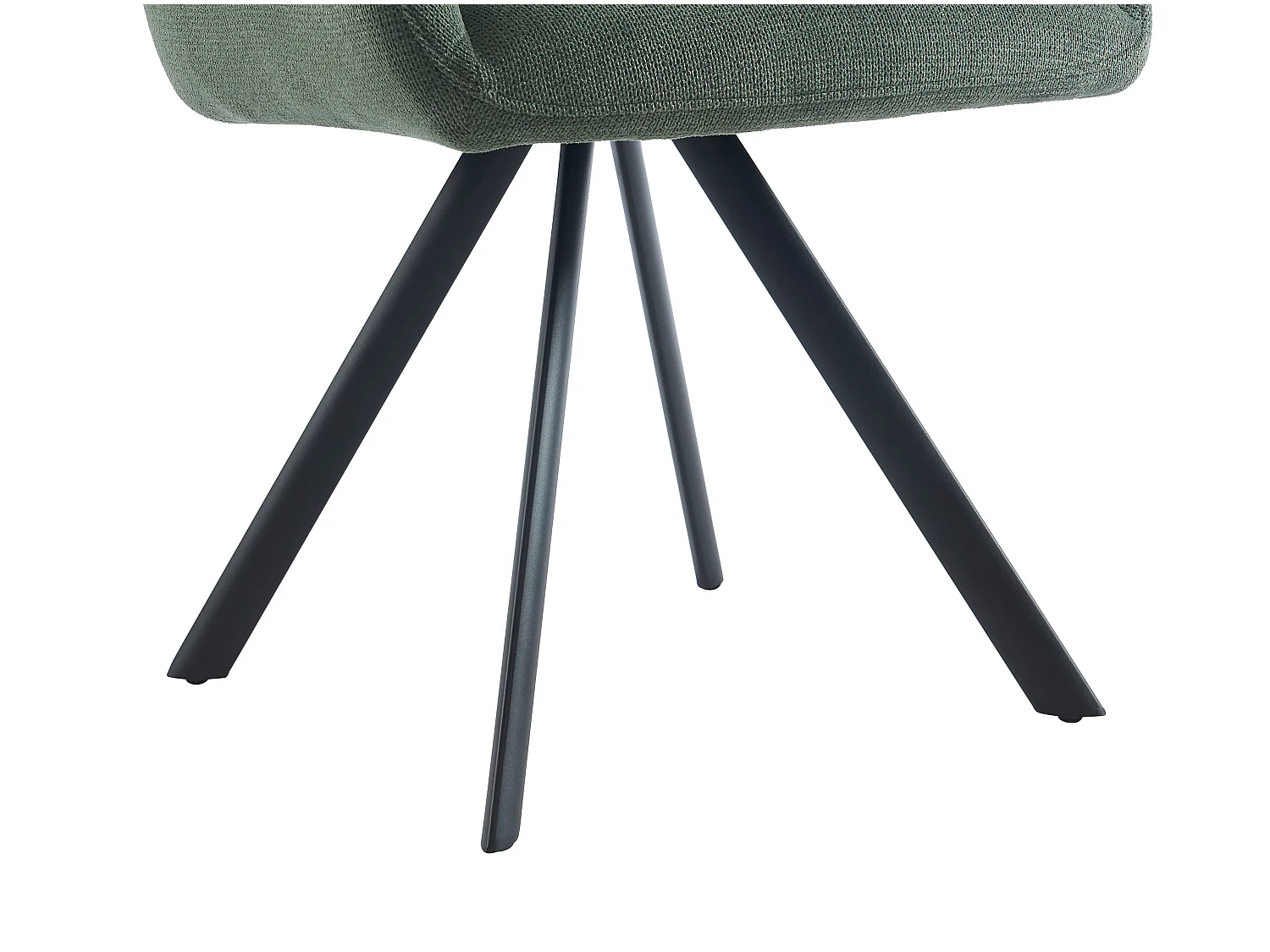 Lot de 2 chaises avec accoudoirs en tissu et métal noir - Kaki - ZOLEVY de Maison Céphy