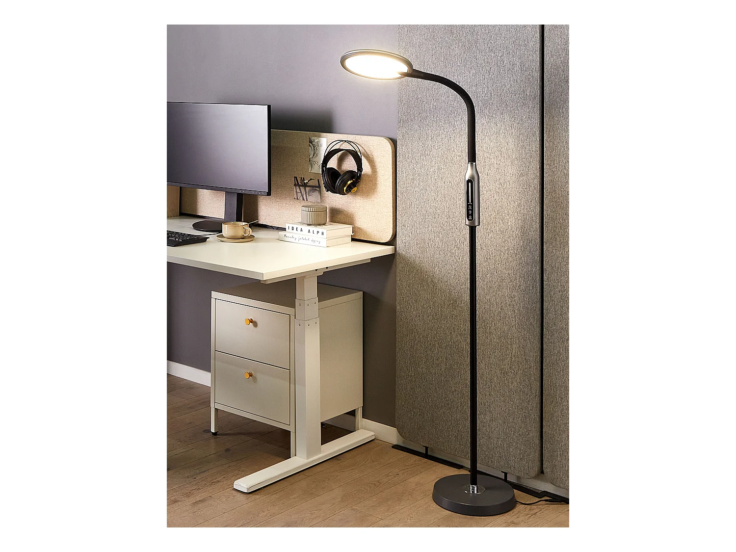 Lampada da terra a LED CASSIOPEIA con dimmer Metallo Nero