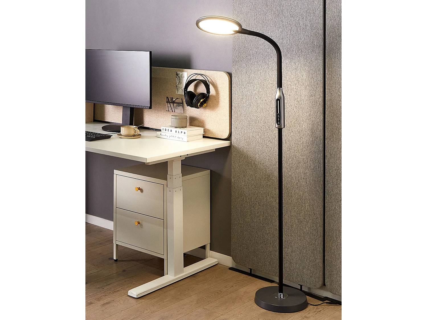 LED staande lamp CASSIOPEIA Met dimmer Metaal Zwart