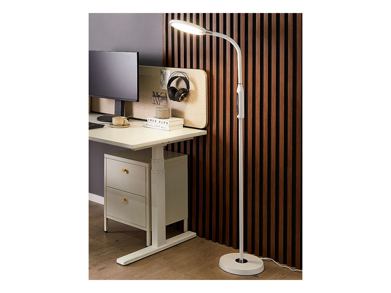 Lampa podłogowa LED CASSIOPEIA Ze ściemniaczem Metal Biały