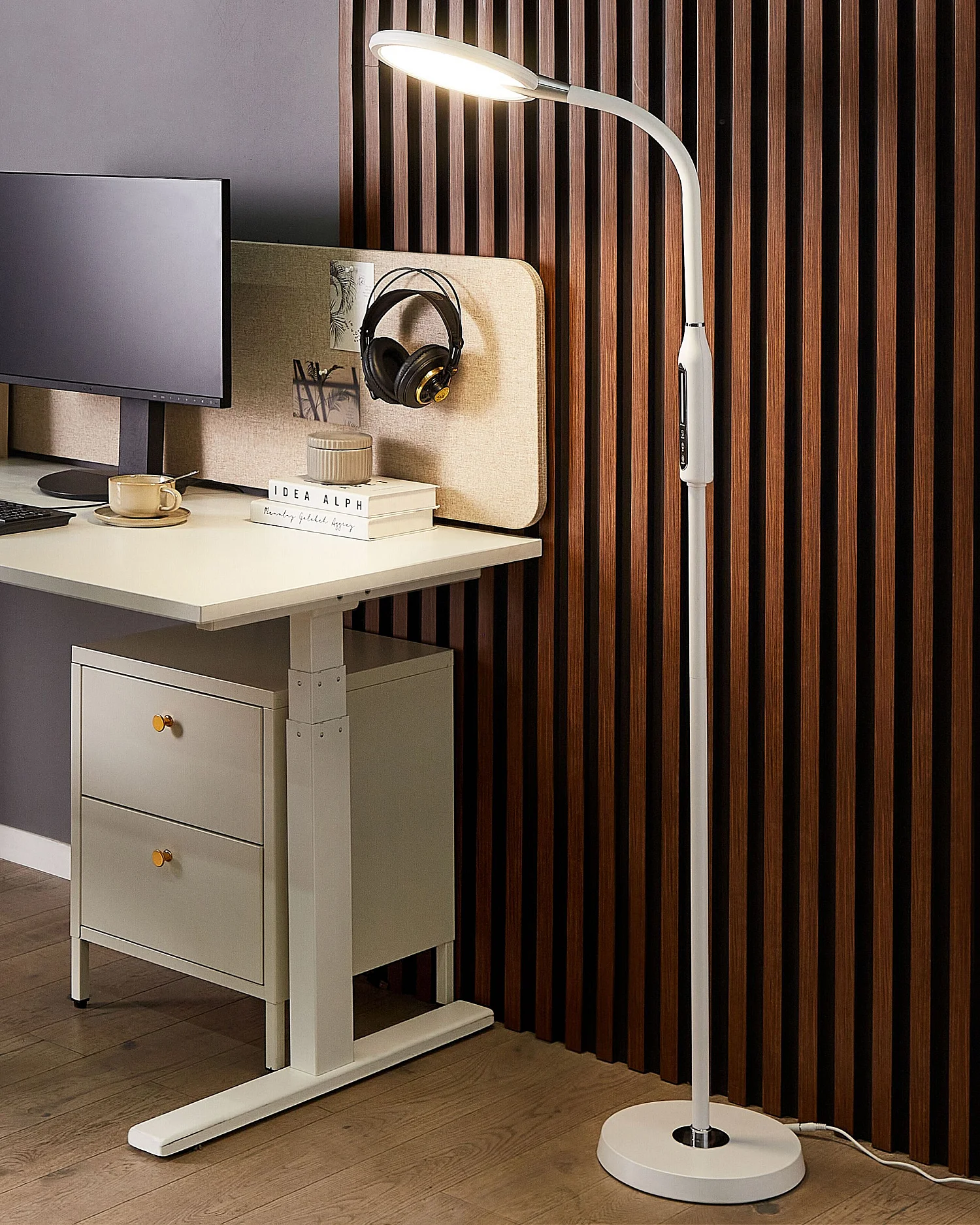 Lampadaire LED CASSIOPEIA Avec variateur Métal Blanc