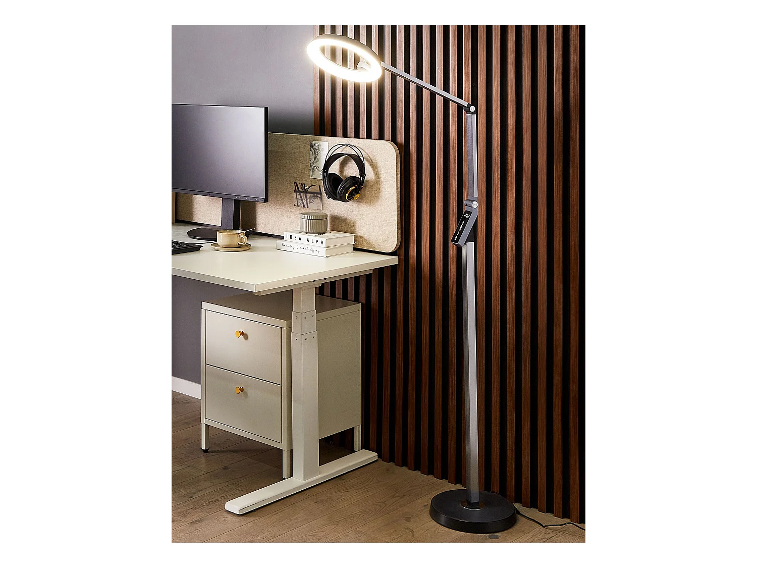 Lámpara LED de pie CARINA con regulador de intensidad Metal Gris oscuro