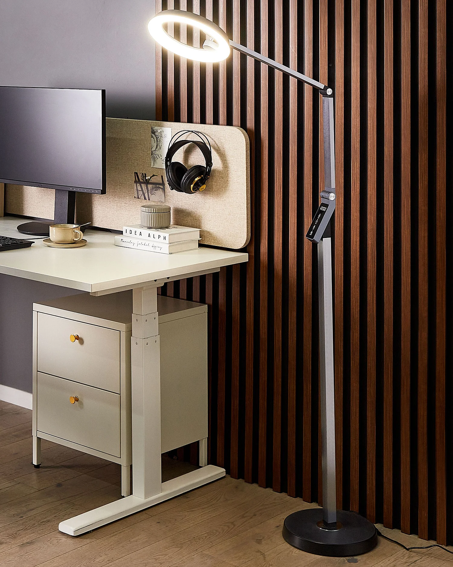 Lampada da terra a LED CARINA con dimmer Metallo Grigio scuro