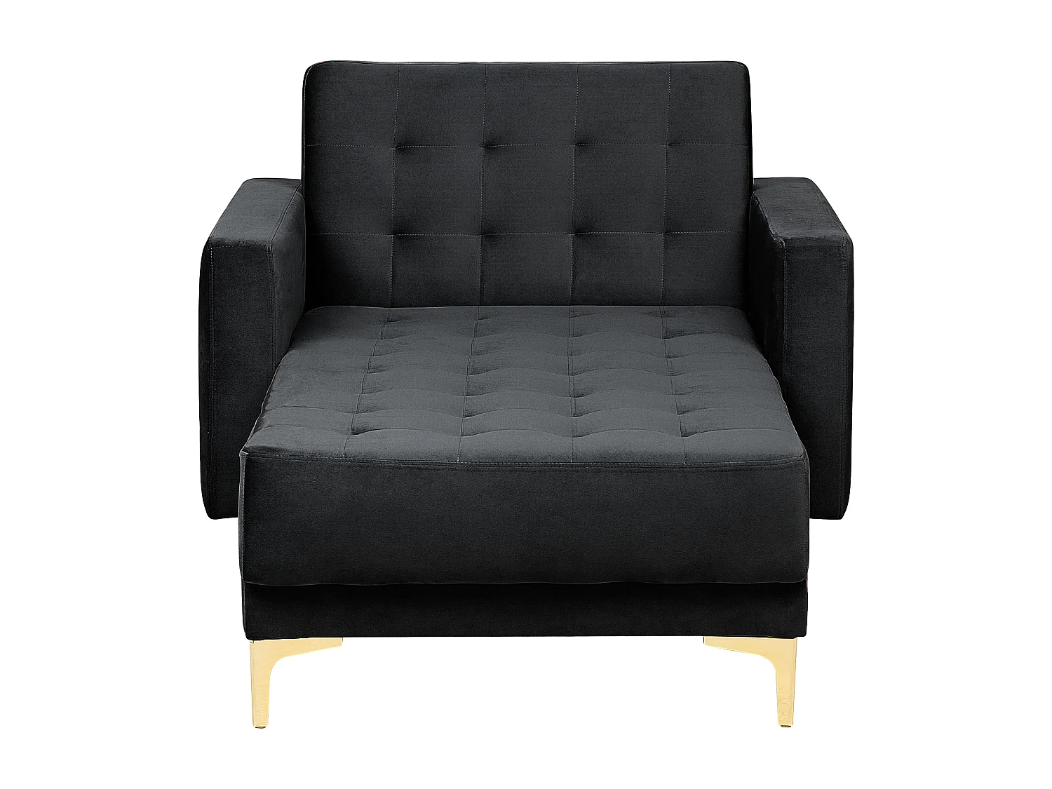 Chaise longue ABERDEEN Fluweel Zwart