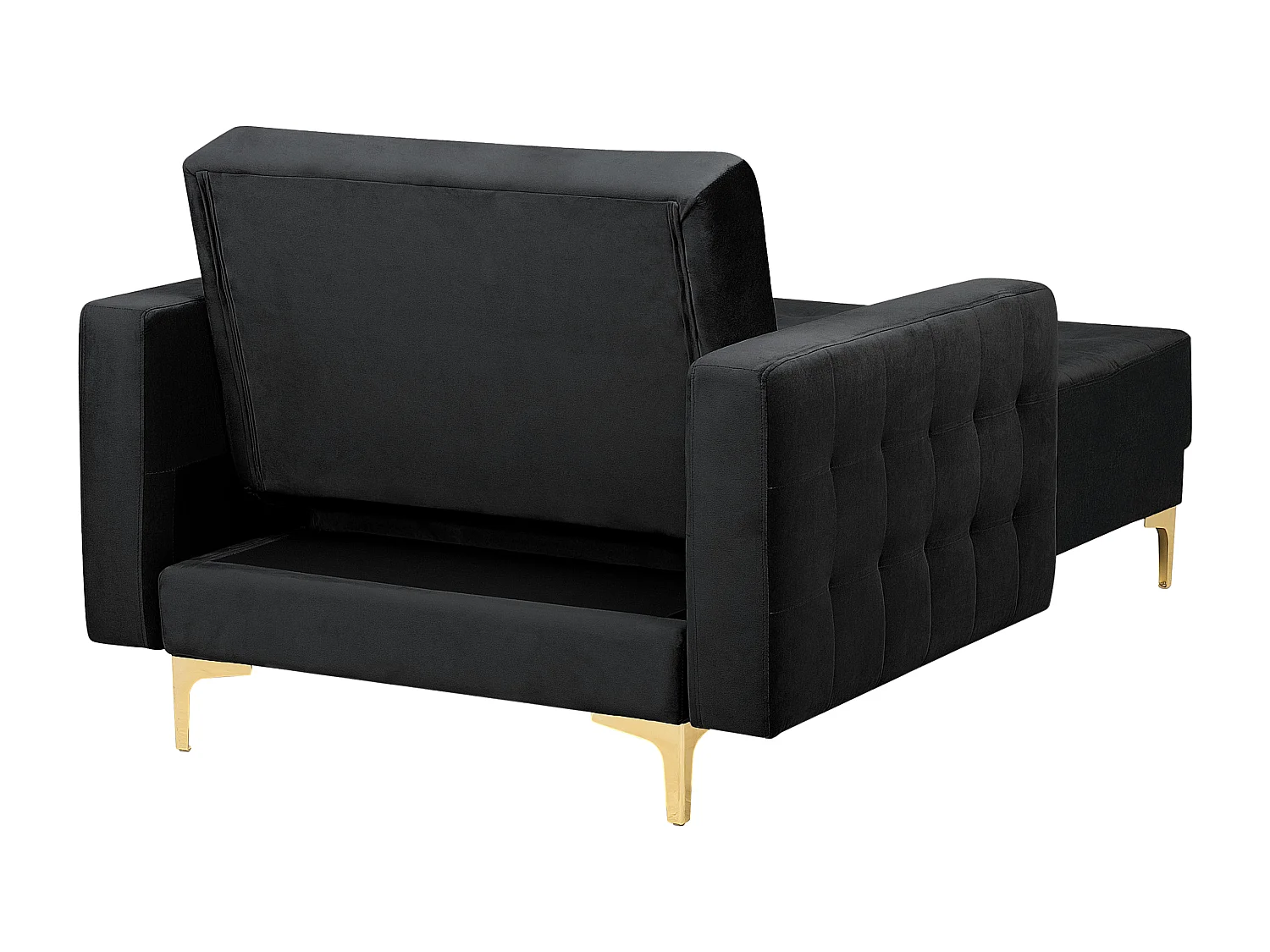 Chaise longue ABERDEEN Fluweel Zwart