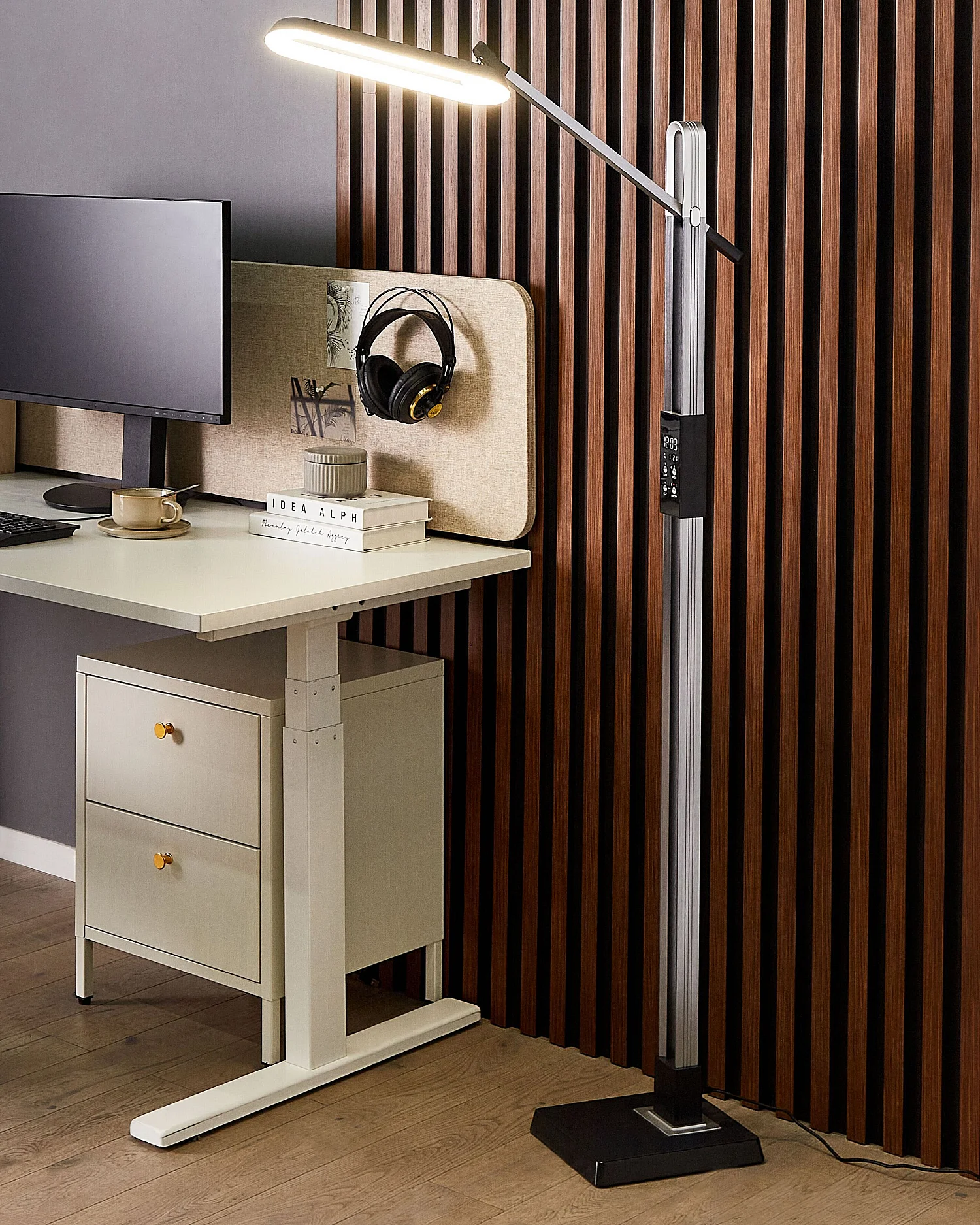 Lampada da terra a LED AQUARIUS con dimmer Metallo Grigio scuro