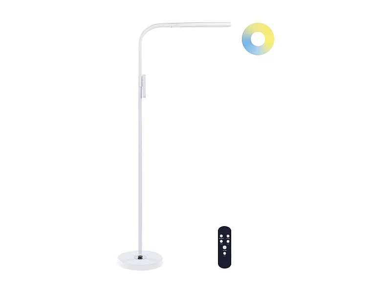 Lampadaire LED ARIES Avec variateur Métal Blanc