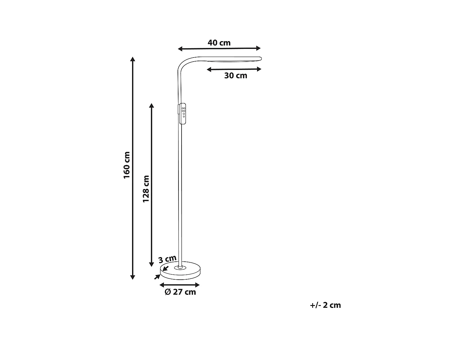 Lampa podłogowa LED ARIES Ze ściemniaczem Metal Biały