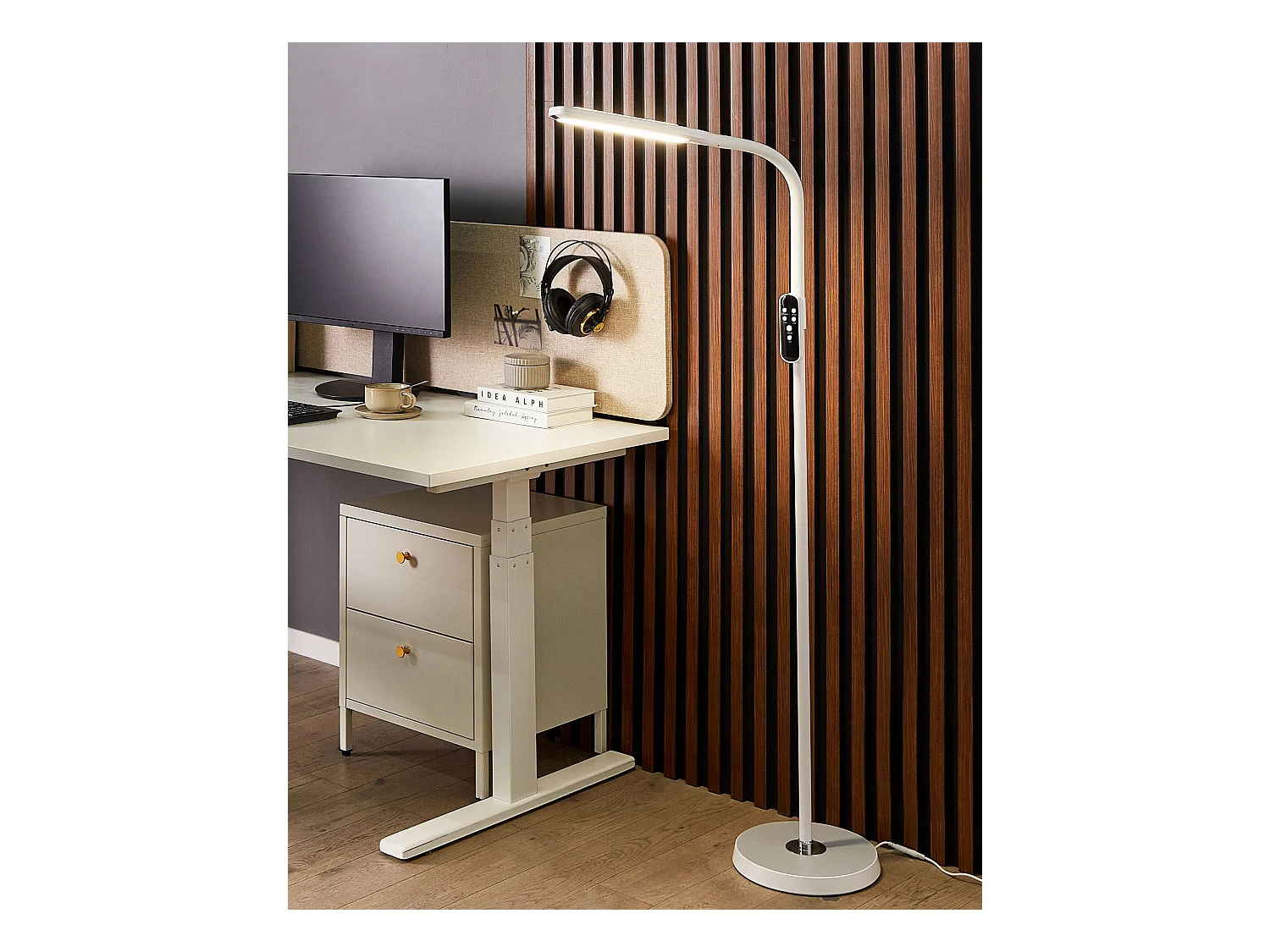 LED staande lamp ARIES Met dimmer Metaal Wit