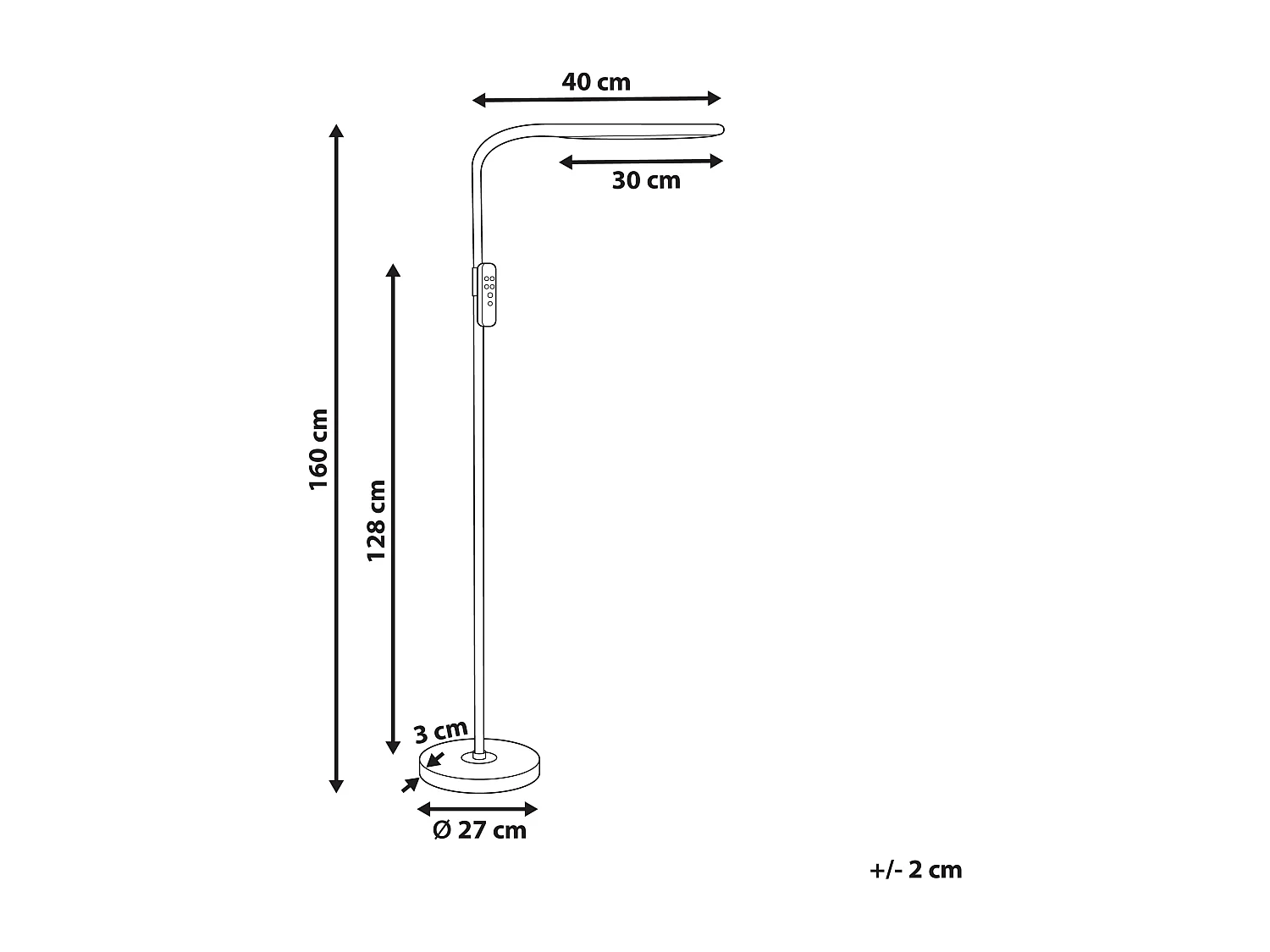 Lampada da terra a LED ARIES con dimmer Metallo Bianco