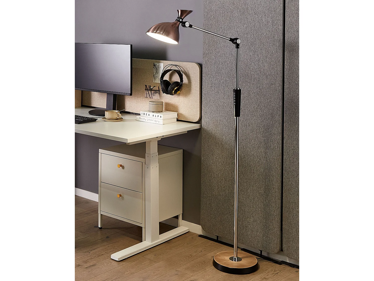 Lampadaire LED ANDROMEDA Avec variateur Métal Cuivré