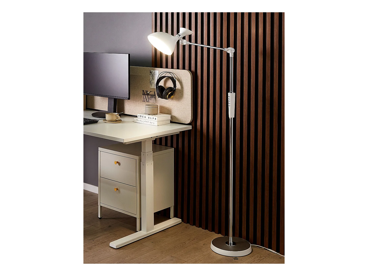 Lampadaire LED ANDROMEDA Avec variateur Métal Blanc