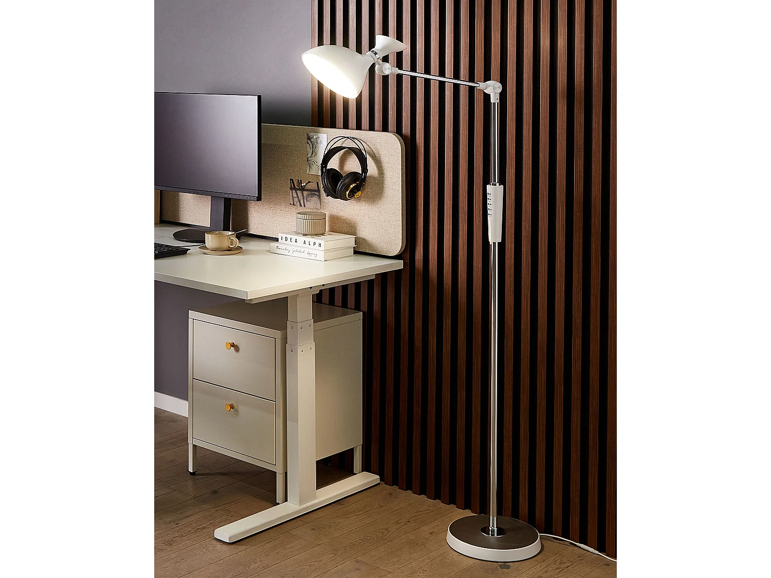 LED staande lamp ANDROMEDA Met dimmer Metaal Wit