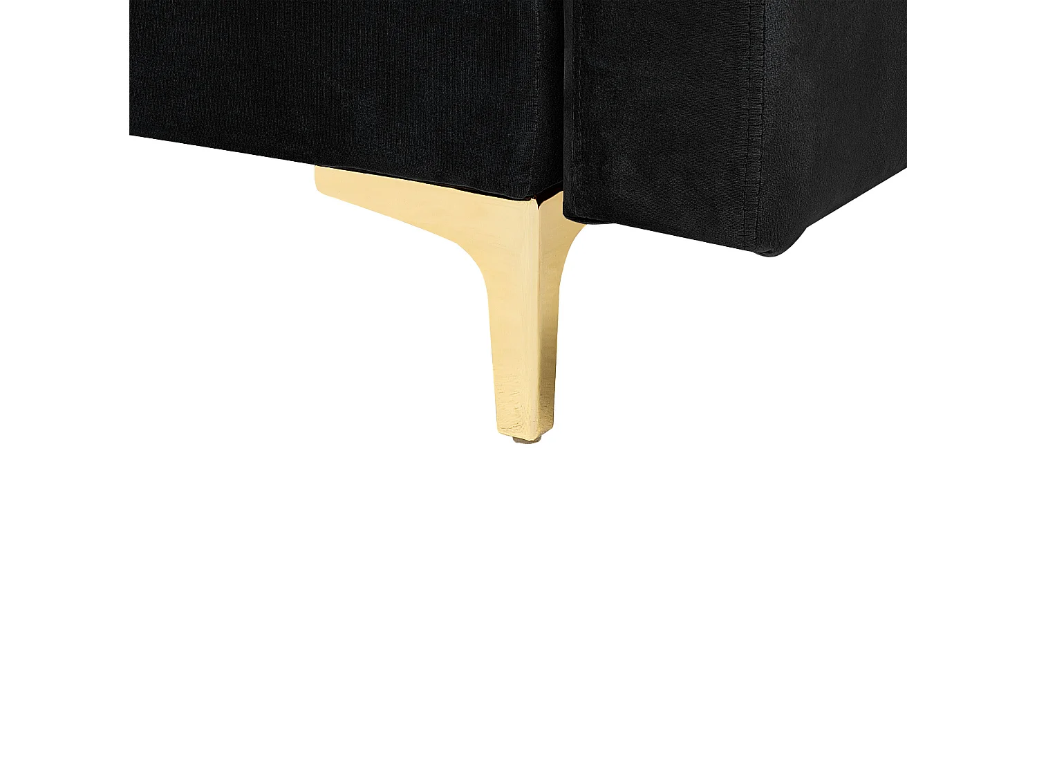 Canapé Angle à droite en Velours Noir Elégant 4 Places Dossier Réglable Aberdeen