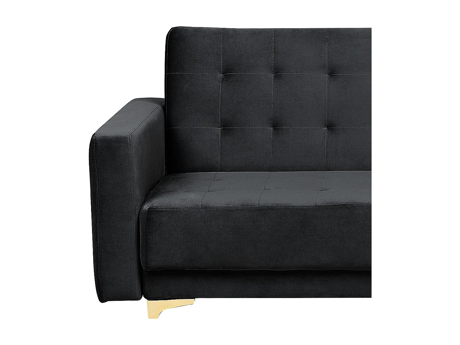 Modulsofa 5-Sitzer Samtstoff Schlaffunktion schwarz linksseitig Modern Aberdeen
