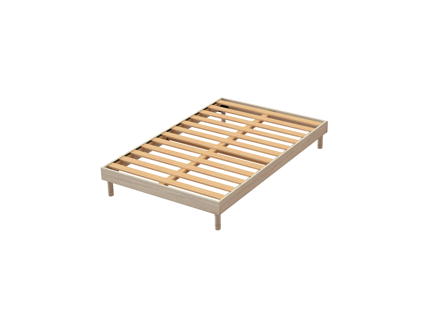 Ensemble Matelas mousse Confort 160x200 - 2 Oreillers mémoire 60x60 - Sommier kit couleur chêne