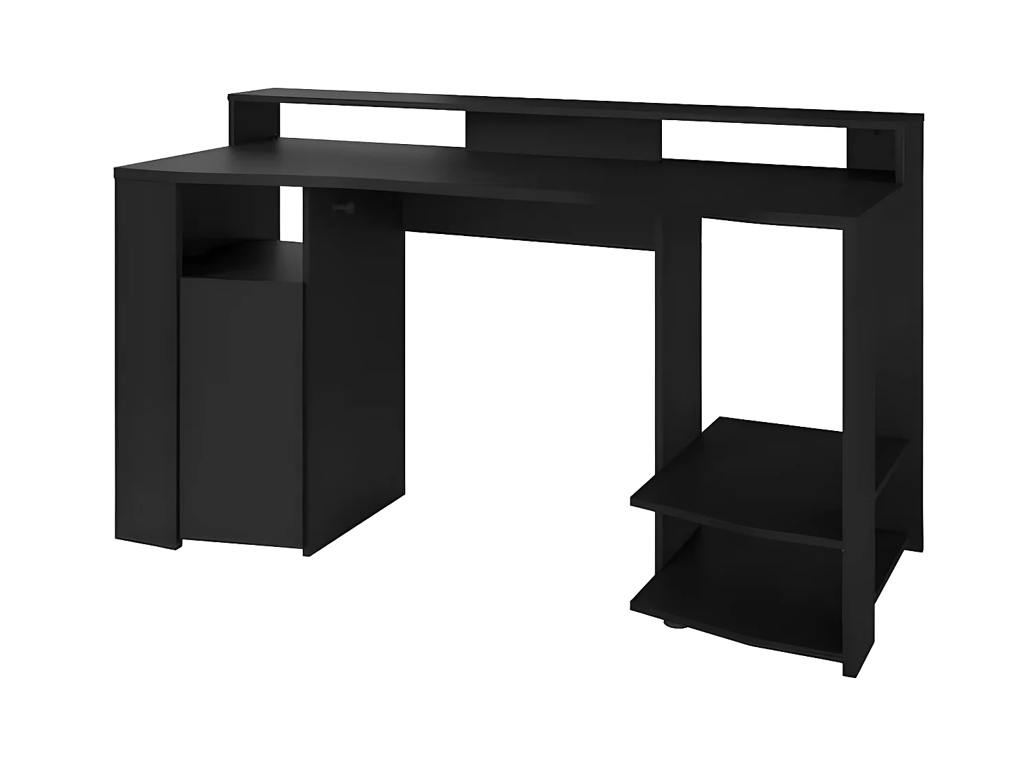 Gaming LED Schreibtisch Schwarz mit großer Spielfläche - L 152 x B 61,5 x H 86,7 cm