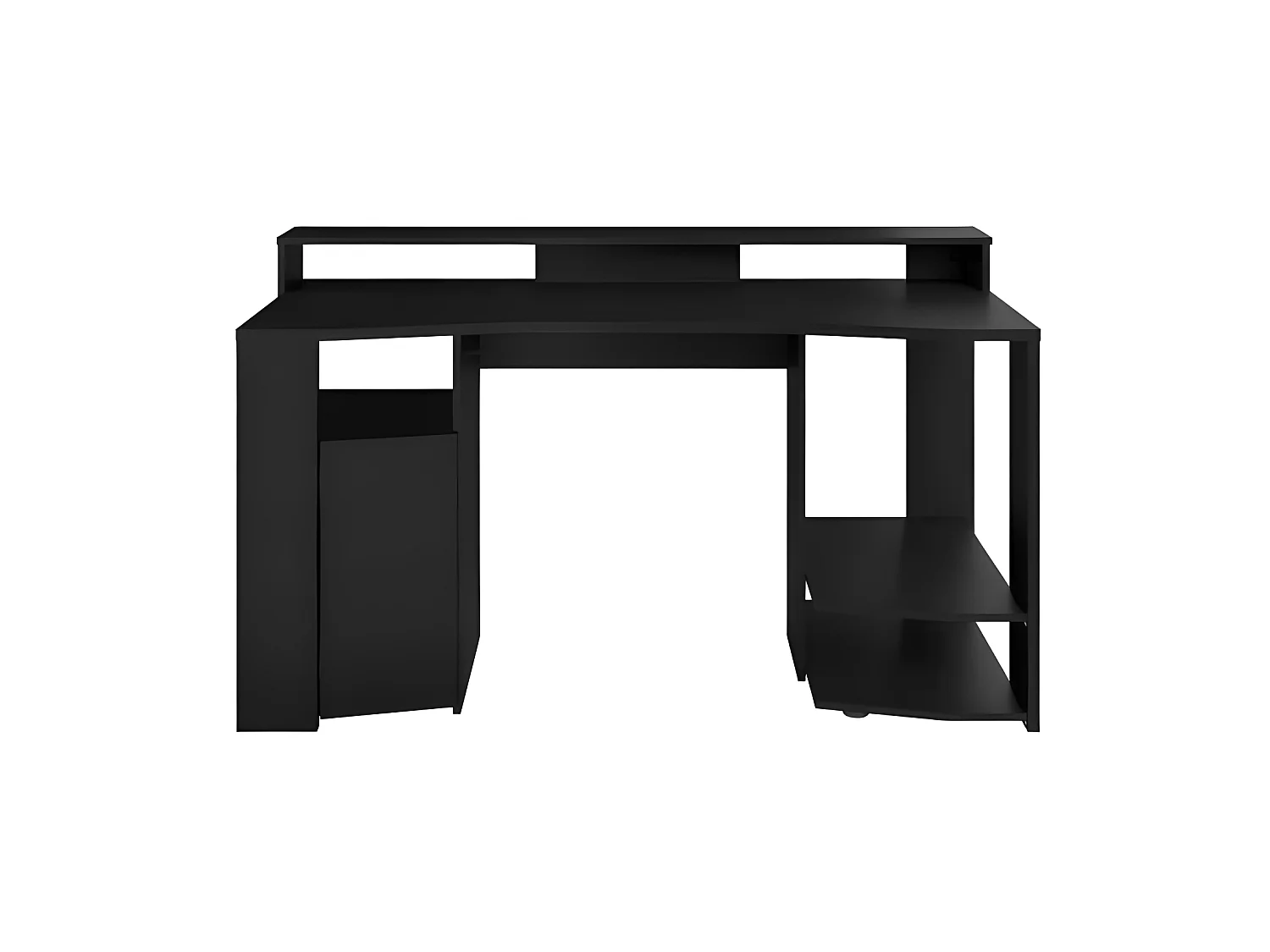 Gaming LED Schreibtisch Schwarz mit großer Spielfläche - L 152 x B 61,5 x H 86,7 cm