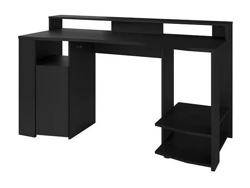 Bureau gaming LED - Grande zone de jeu - Noir - L 152 x P 61,5 x H 86,7 cm - GAMER