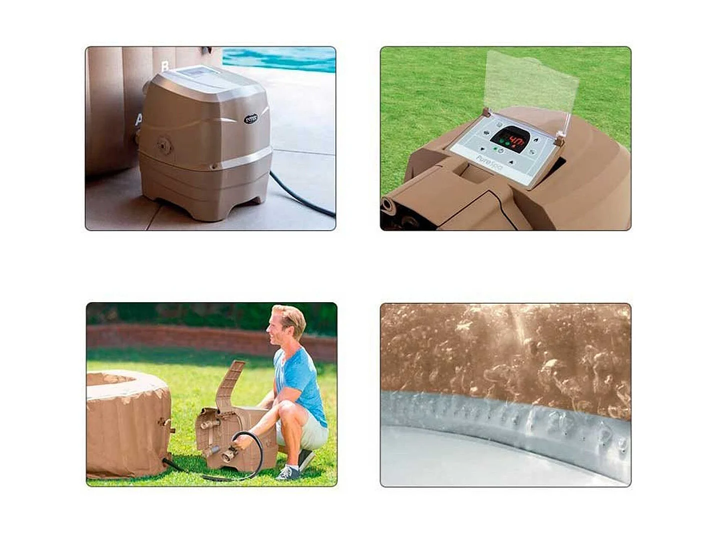 Spa gonflable PureSpa Sahara rond Bulles 4 places - Intex