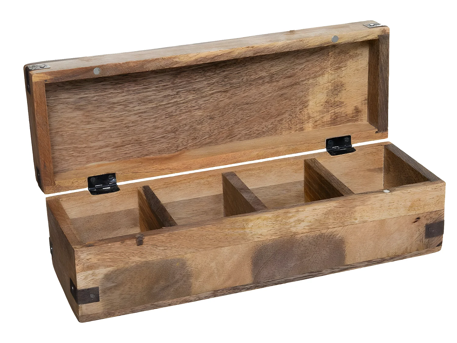 Boite à Thé en Bois de Manguier 4 compartiments