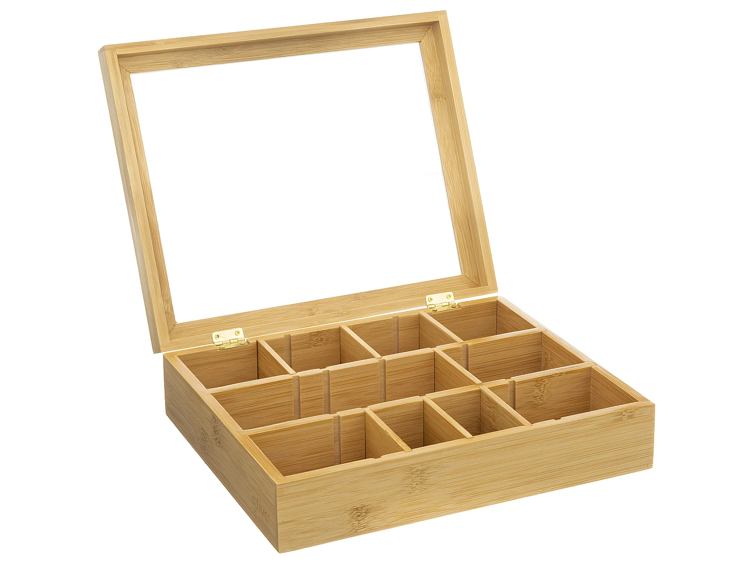 Boîte à thé en Bambou 12 compartiments amovibles